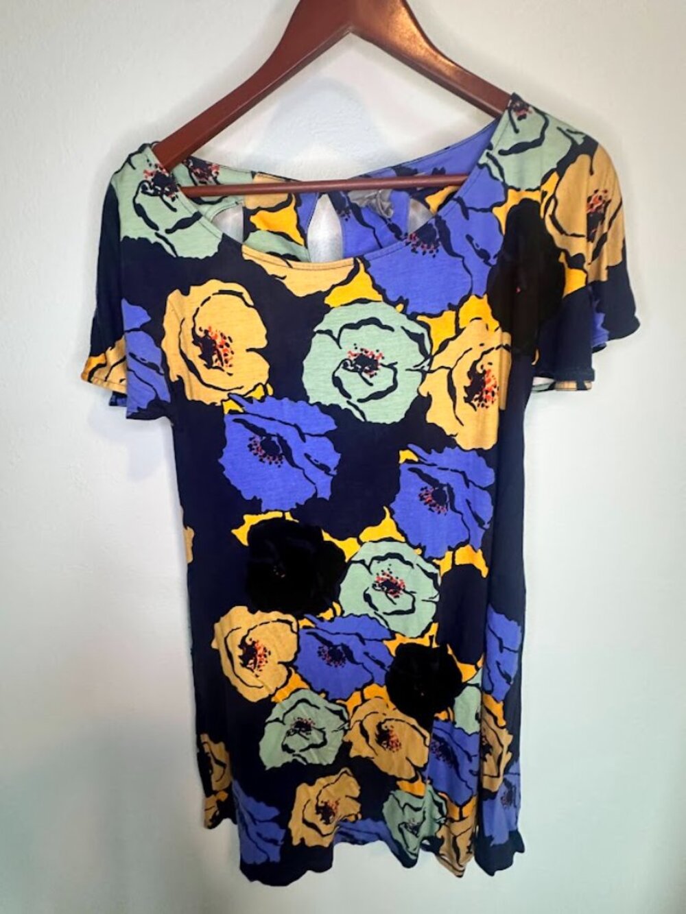 Anthropologie Vanessa Virginia "Mina" Silk Blend Floral Shift Dress - Med. - Picture 2 of 10